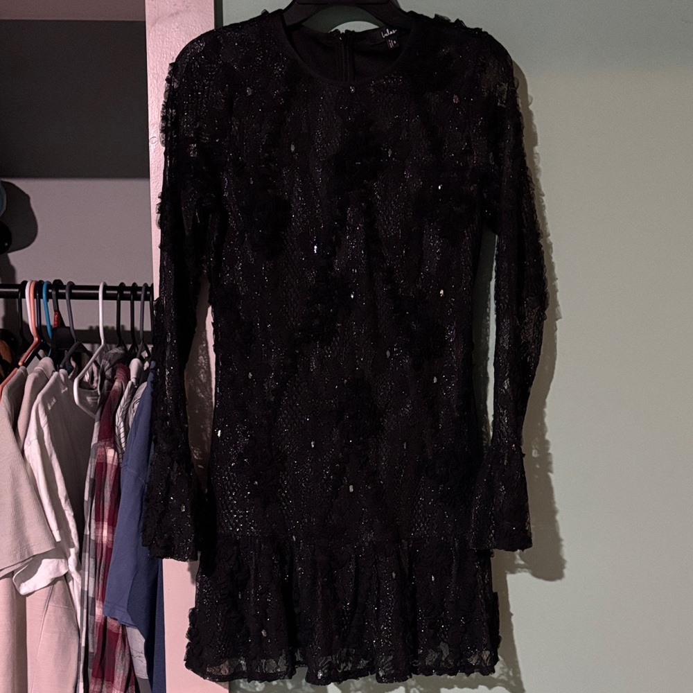 Lulu's Black Sequin Dress